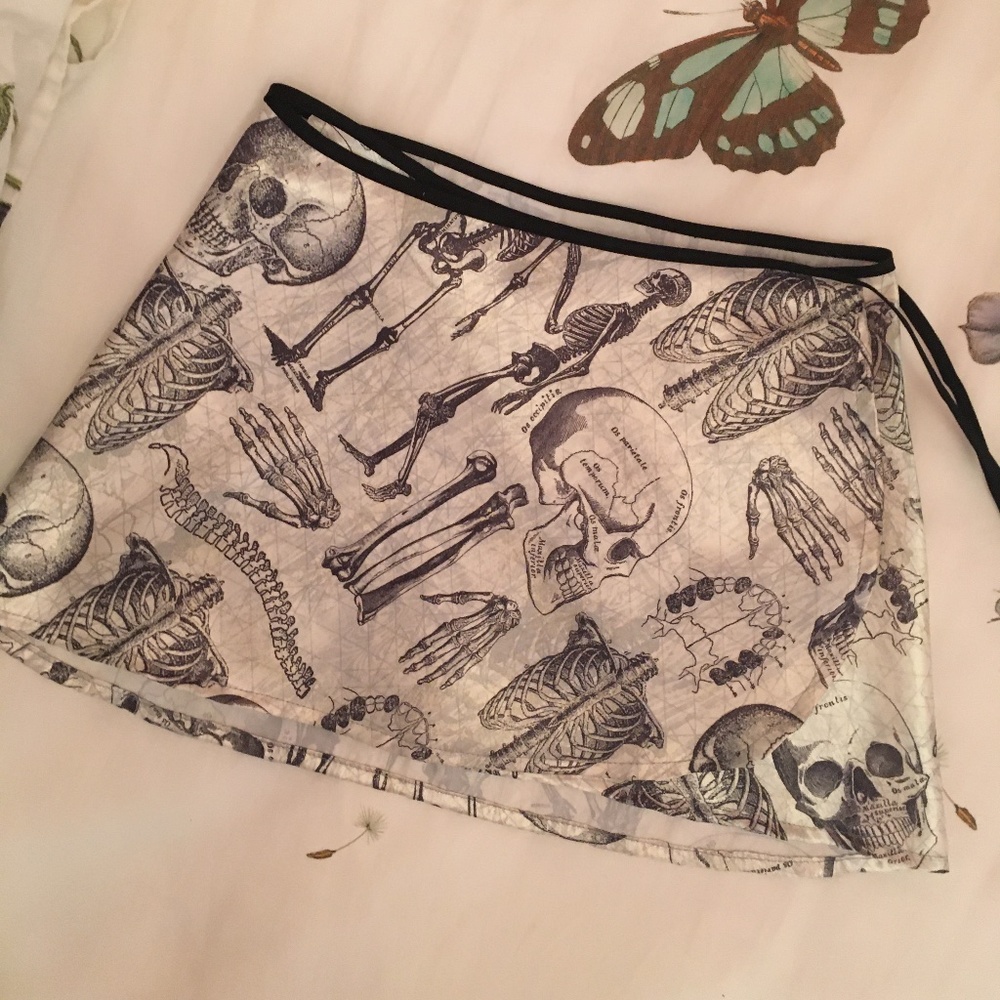 Spooky Silver Halloween Ballet Wrap Skirt